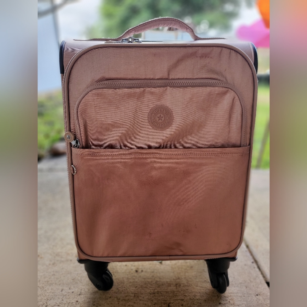 Rose Gold Metallic Small Kipling Parker Carry On